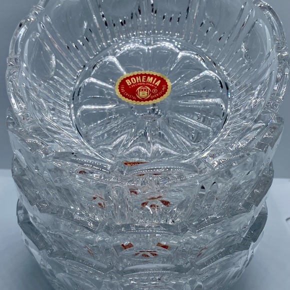 4 Bohemia Lead Crystal Czechoslovakia Cut Dishes - Picture 2 of 5
